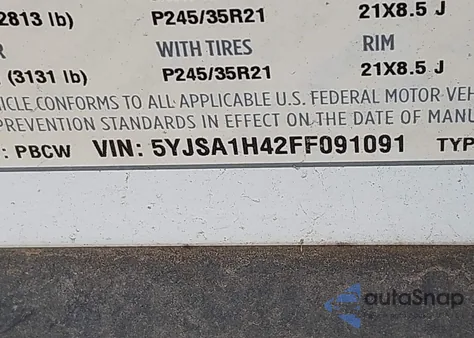 2015 Tesla Model S 85D/P85D z USA, uszkodzony, nr VIN 5YJSA1H42FF091091